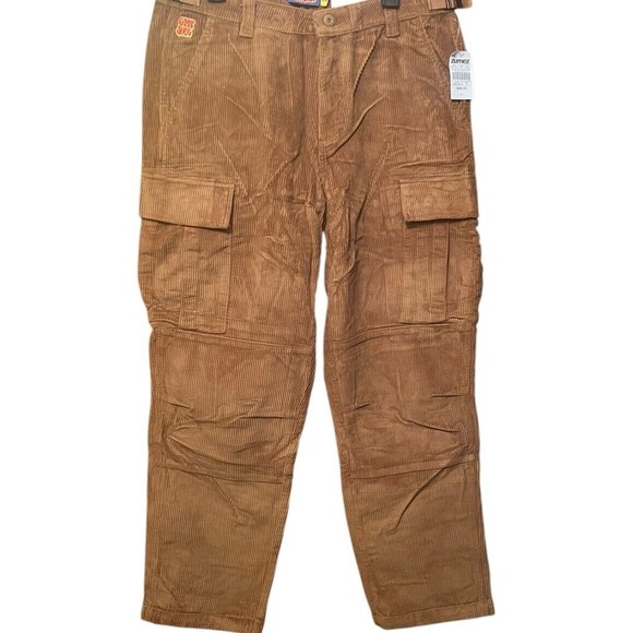 Empyre‎ NWT Mens Loose Fit Brown Corduroy Cargo Pants Skater New Zumiiez 34x30 - Picture 1 of 16